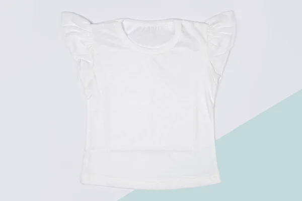 Shirt Bebé Branca Feito Tecido Algodão Macio Adiciona Conforto Quando — Fotografia de Stock