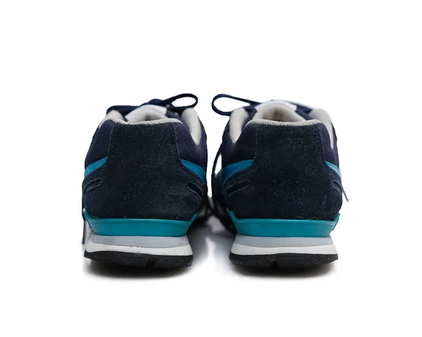 Sneakers Navy Con Motivo Azzurro Isolato Fondo Bianco Sneakers Dal — Foto Stock