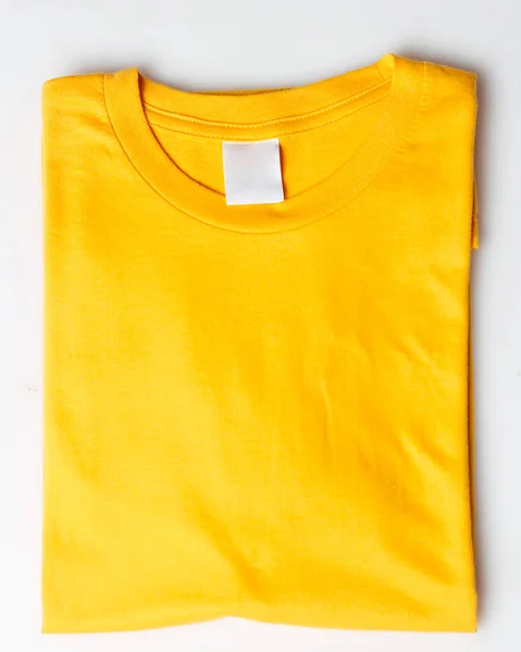 Yellow Plain Shirt Mockup Template Plain Shirt Isolated White Background — Stock Photo, Image