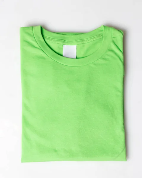 Light Green Plain Shirt Mockup Template Plain Shirt Isolated White — Stock Photo, Image