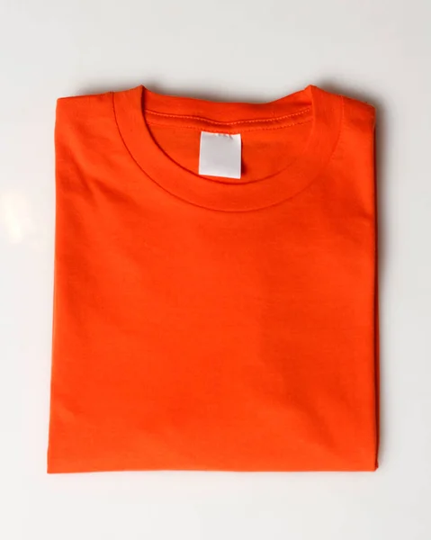Orange Plain Shirt Mockup Template Plain Shirt Isolated White Background — Stock Photo, Image
