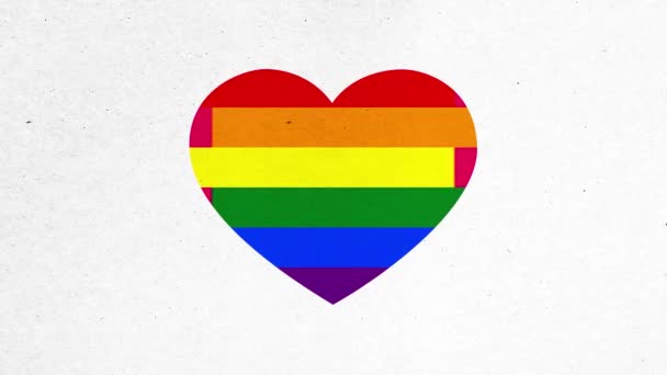 Grafica Animata Dell Arcobaleno Con Bandiera Lgbt Movimenti Sociali Lesbiche — Video Stock