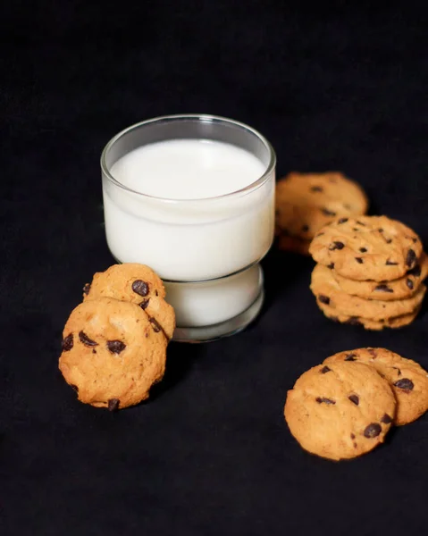 Schokokekse Mit Schokochips Als Snacks Morgen Sind Bei Kindern Bis — Stockfoto