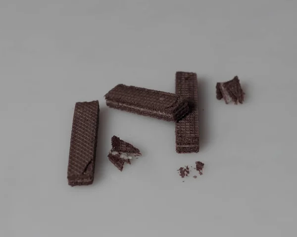 Choklad Kex Plattor Fyllda Med Läcker Choklad Grädde Oblater Oftast — Stockfoto
