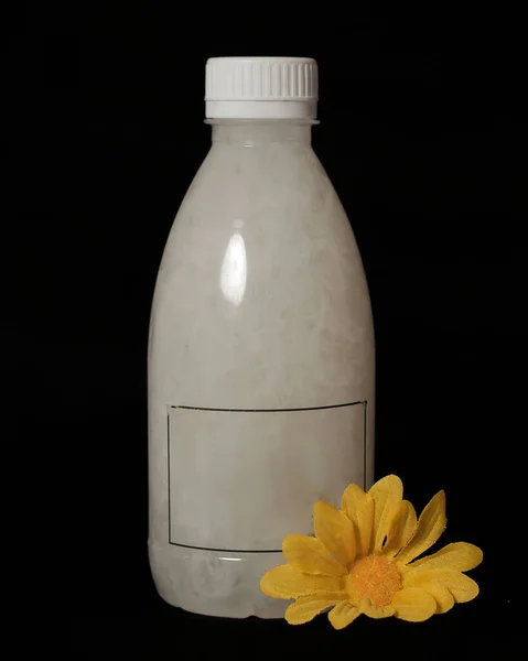 Kopyor drink in a bottle. This fresh drink is made from coconut that has a genetic disorder, so the flesh is soft and does not stick to the coconut shell. Suitable for thirst quencher during the day.
