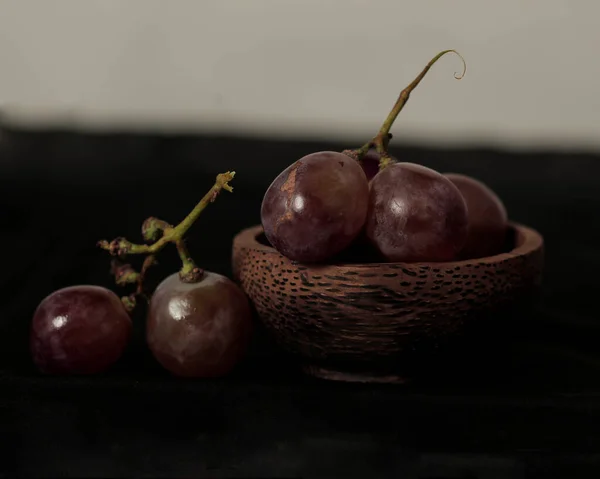 Vinho Tinto Fresco Uvas Com Sabor Doce Azedo Contêm Muita — Fotografia de Stock