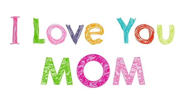 I love you mom. Happy Mother's Day greeting card vector background — Stock Vector