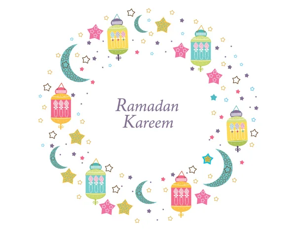 Lights for Ramadan background. An Islamic greeting card for holy month of Ramadan Kareem vector background — Stock Vector