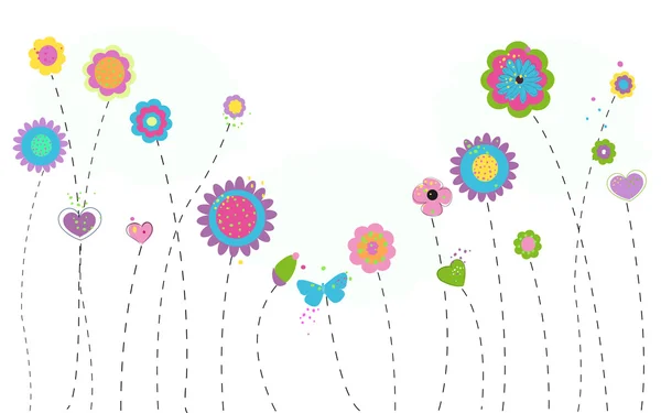 Flores de primavera. Resumen flor vector ilustración fondo — Vector de stock