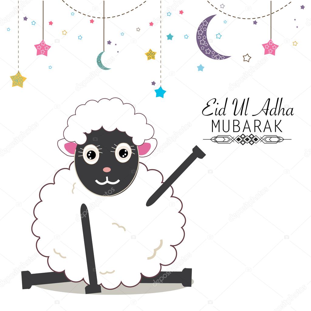 Funny sheep vector Islamic festival of sacrifice