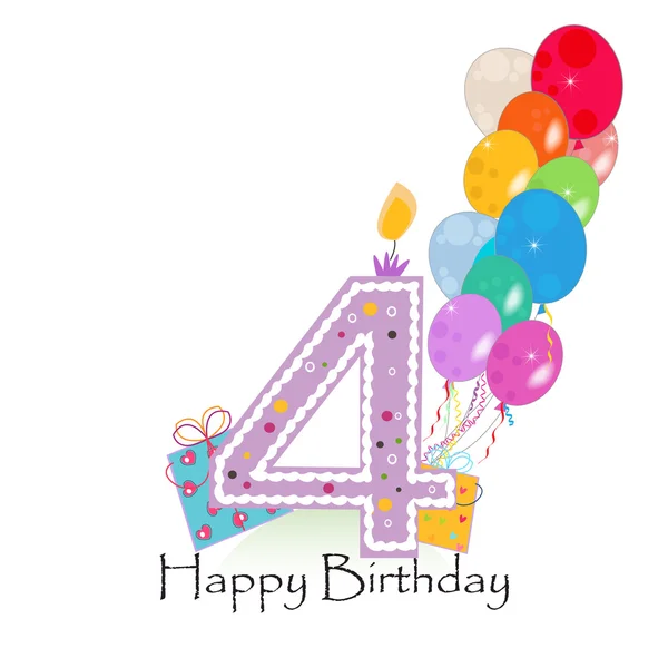 happy 4th birthday balloons gif