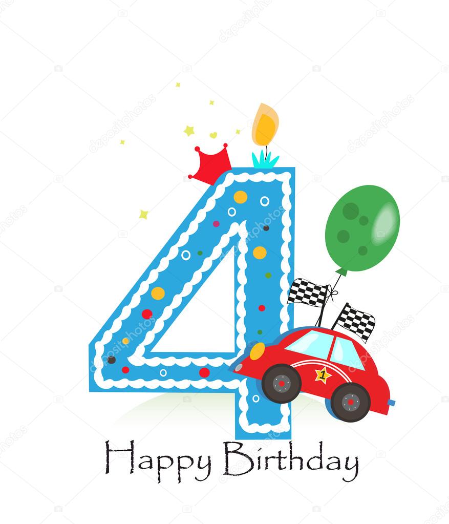 Download Feliz cuarta vela de cumpleaños. Tarjeta de felicitación ...