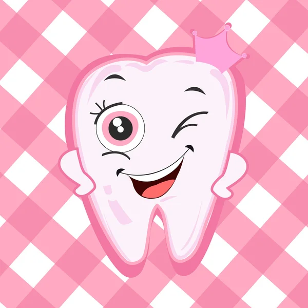 Bebek ilk diş kızlar için. Taç vektör çizim ile diş