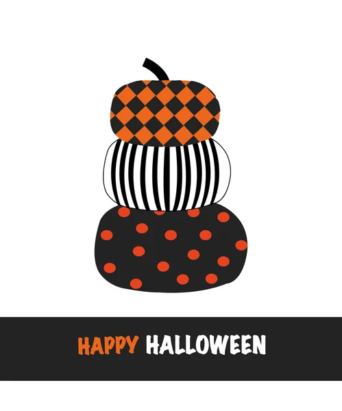 Boldog halloween üdvözlőlap. Pumpins háttér vektor illusztráció — Stock Vector