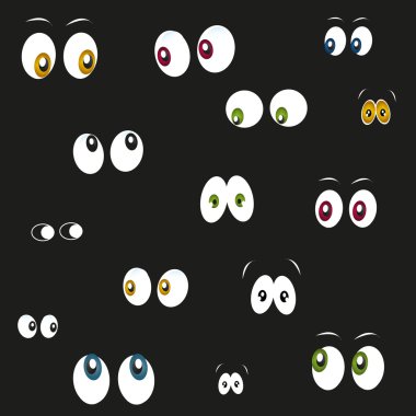 Koyu renkli gözleri vektörde parlayan