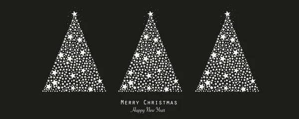 Hecho Brillantes Estrellas Blancas Elegante Árbol Navidad Ilustración Vectorial Diseño — Vector de stock