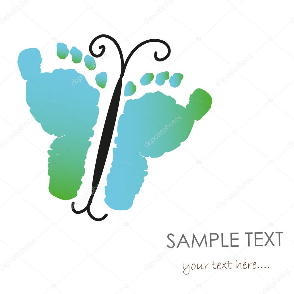 Baby footprints and butterfly vector Stock Vector Image by ©gulsengunel 55722945