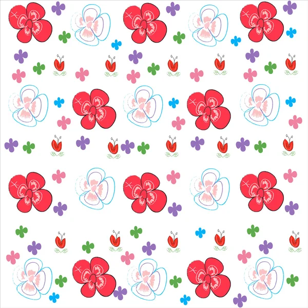 Seamless flowers vector pattern background — Stock Vector