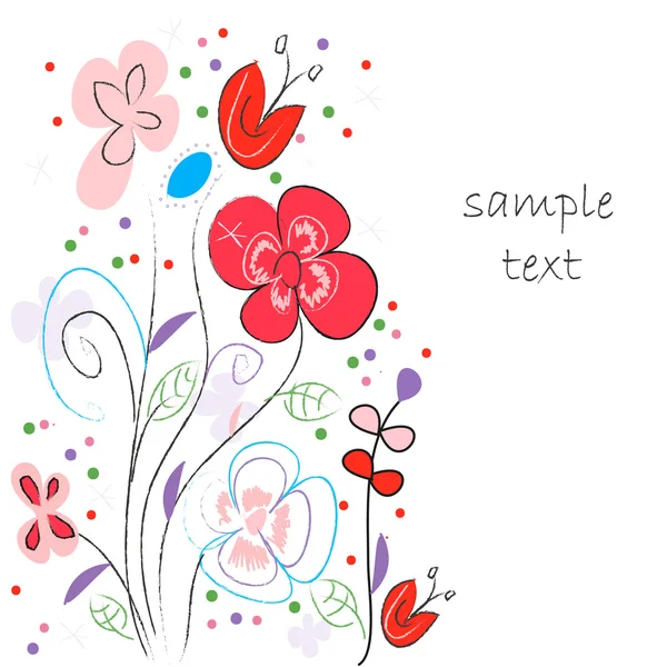 Fleurs vecteur de carte de voeux — Image vectorielle