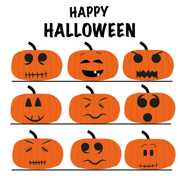 Mutlu Cadılar Bayramı komik kabaklar vektör