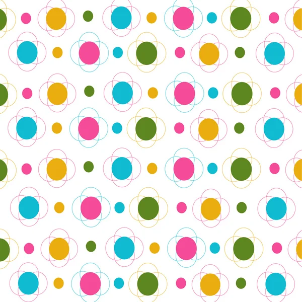 Flowers and dots seamless pattern — Stock Vector
