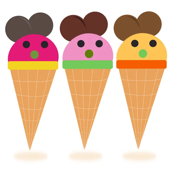 Divertido vector de helados — Archivo Imágenes Vectoriales