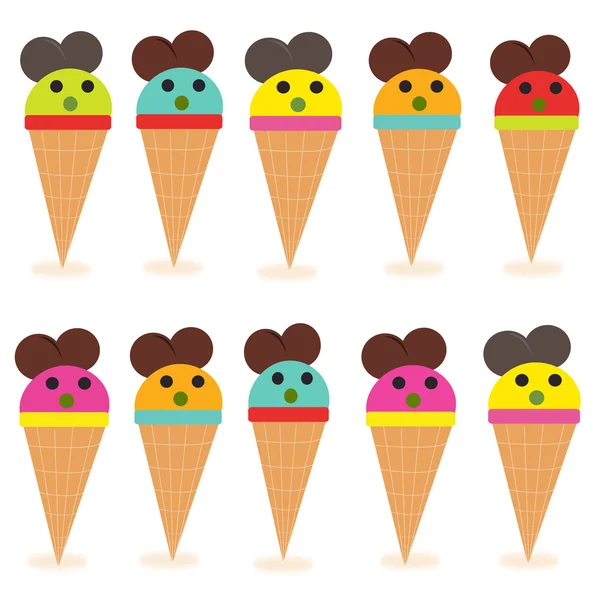 Divertido vector de helados — Archivo Imágenes Vectoriales