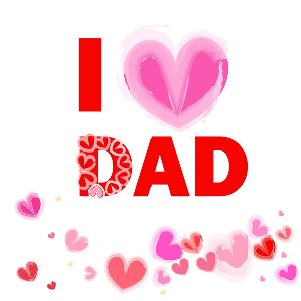 I love dad happy father's day card vector — Stock Vector