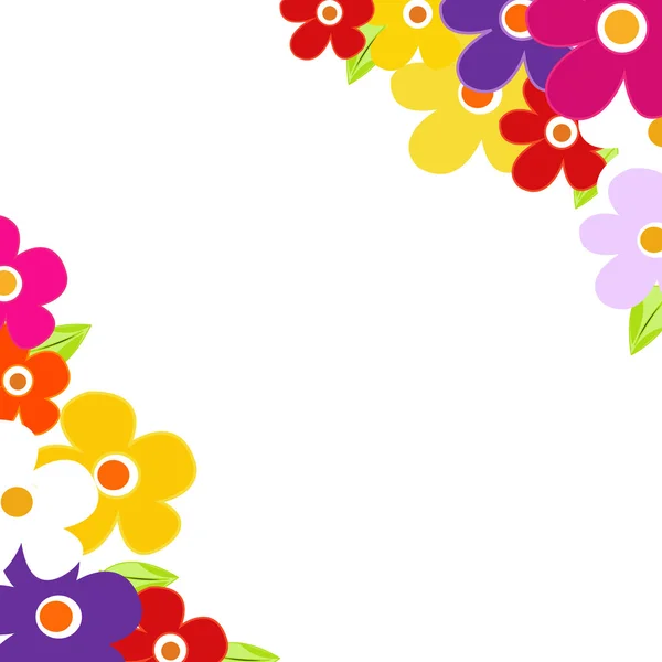 Vecteur coloré de cadre de fleur — Image vectorielle