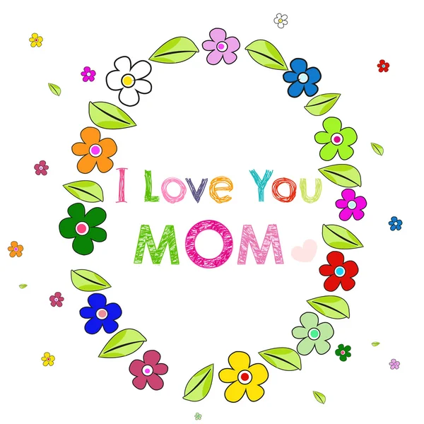 Šťastný den matek karta s květinami — Stockový vektor