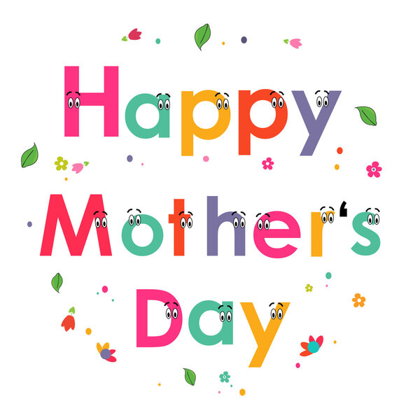 Happy mothers day funny alphabet vector