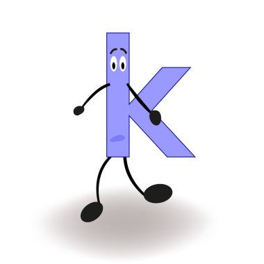Komik K harfi vektör