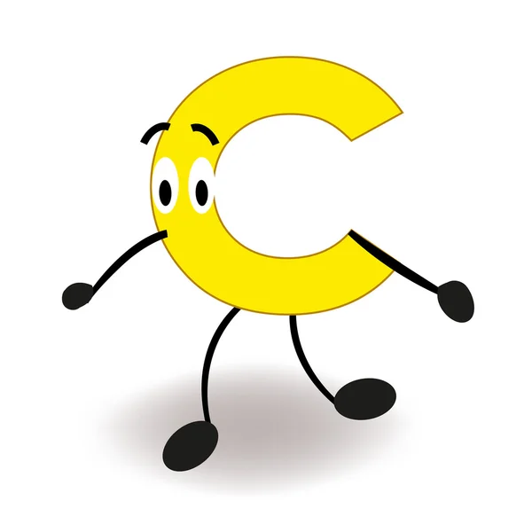 Funny C letter vector — Stock Vector