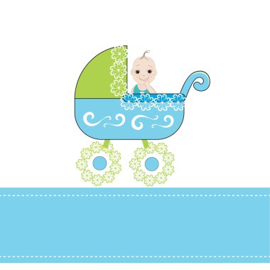 Bebek çocuk varış duyuru kart vektör ile gezinmek