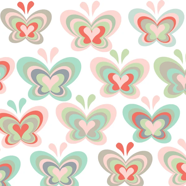 Simple Colorful Butterflies Vector Pattern Background — Stock Vector