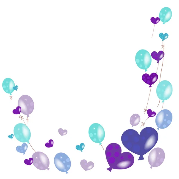Púrpura, turquesa globos verdes vector de fondo — Vector de stock
