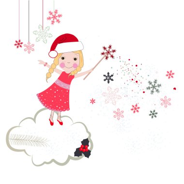 Noel noel fairytale vektör tebrik kartı