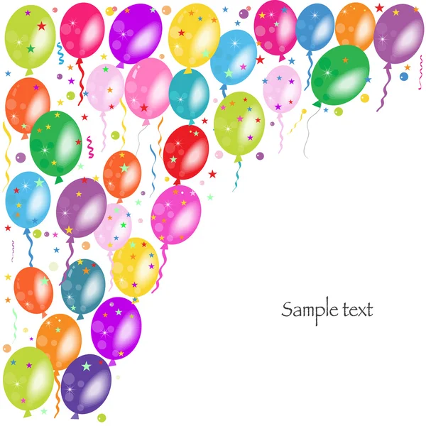 Coloridos globos y confeti vector de fondo — Vector de stock