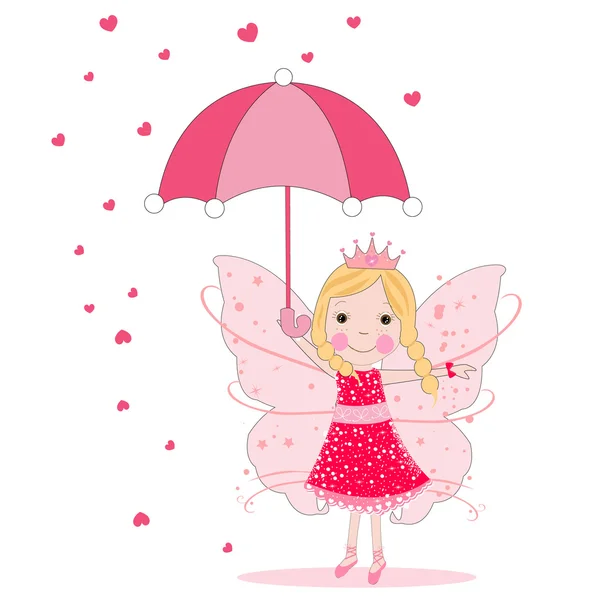 Schattig fairy meisje vector met sterren — Stockvector