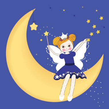 Geceleri aya oturan güzel peri