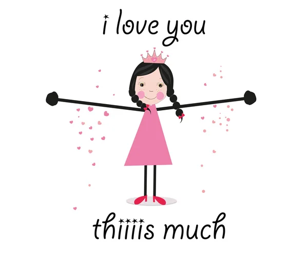 I love you this much, greeting card vector - Stok Vektor