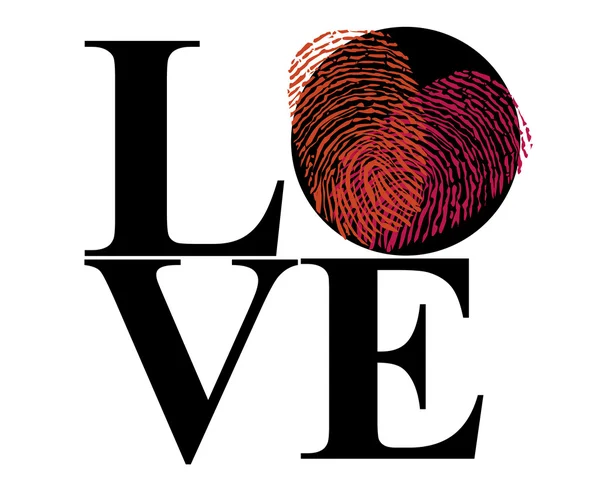Love vector with fingerprint heart — Stock Vector
