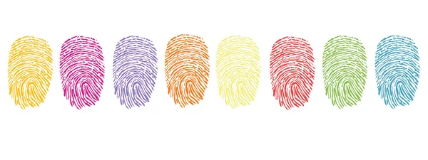 Vettore di impronte digitali colorato — Vettoriale Stock