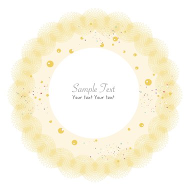 Retro dantel şık sarı çerçeve vektör arka plan