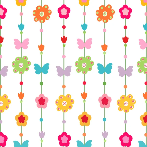 Glücklich Frühling Blumenmuster Vektor Hintergrund — Stockvektor