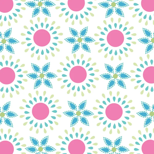 Seamless simple spring flowers pattern vector — Stock Vector