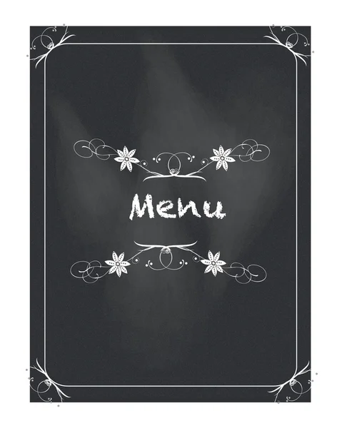 Black elegant chalkboard menu design vector — Stock Vector