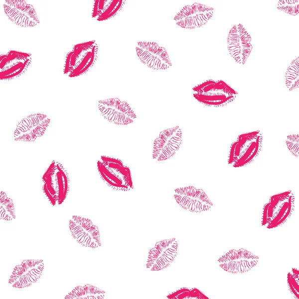 Kiss and lips pattern background — Stock Vector