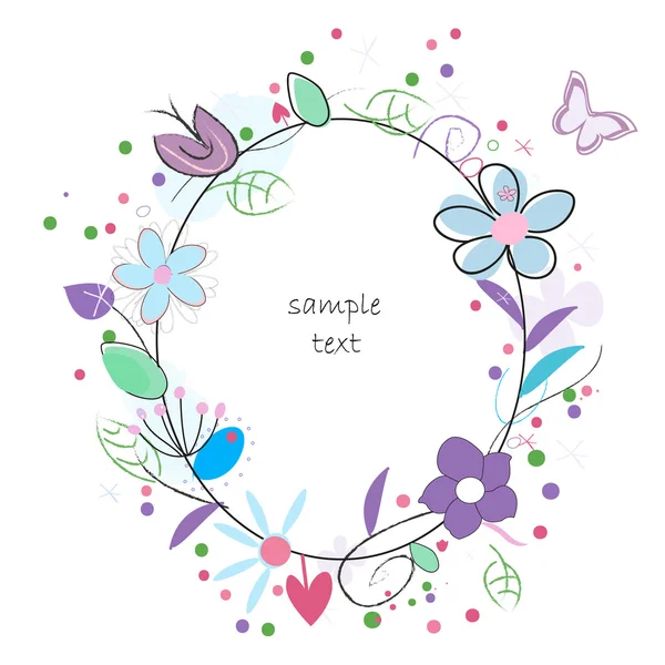 Carte de vœux vectorielle de fond abstrait floral — Image vectorielle