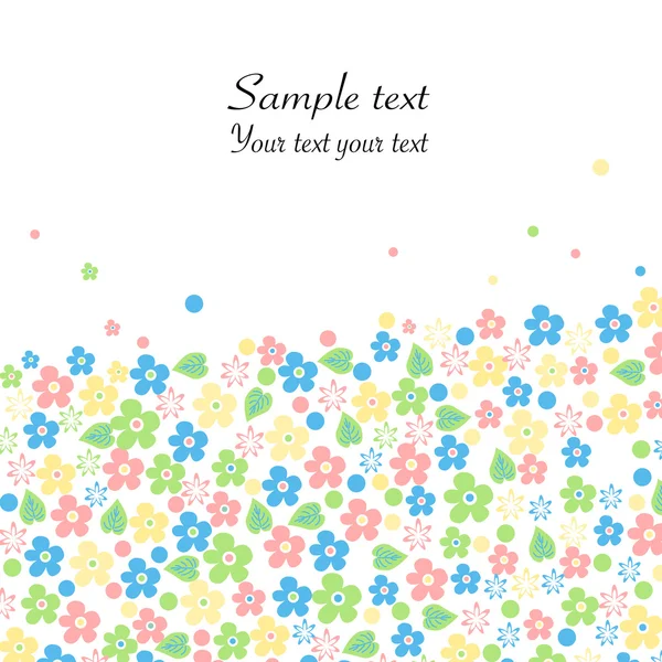 Fleurs de printemps carte de vœux fond vectoriel — Image vectorielle